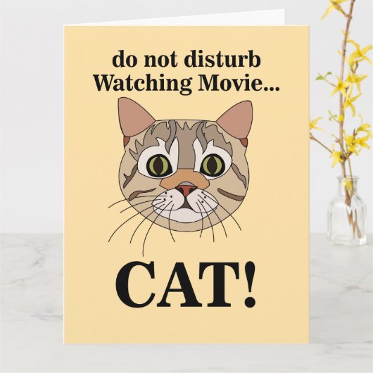 Funny Cat Face  カード (黄色い花)
