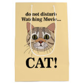 Funny Cat Face  ミディアムペーパーバッグ (裏面)