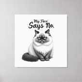 Funny Cat Face Illustration – Minimal Cute Cat Art キャンバスプリント (正面)
