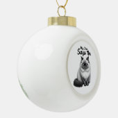 Funny Cat Face Illustration – Minimal Cute Cat Art セラミックボールオーナメント (左)