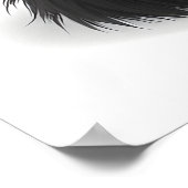 Funny Cat Face Illustration – Minimal Cute Cat Art ポスター (角)