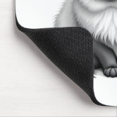 Funny Cat Face Illustration – Minimal Cute Cat Art マウスパッド (コーナー)