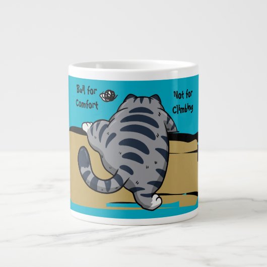 Funny Cat, Fat Cat, Funny Script Giant Coffee Mug ジャンボコーヒーマグカップ (正面)