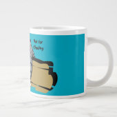 Funny Cat, Fat Cat, Funny Script Giant Coffee Mug ジャンボコーヒーマグカップ (右)