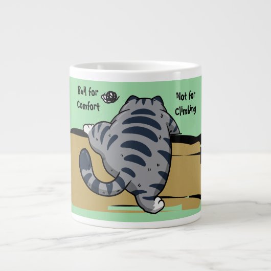 Funny Cat, Fat Cat, Funny Script Giant Coffee Mug ジャンボコーヒーマグカップ (正面)