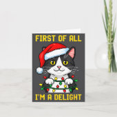 Funny Cat First Of All I'm A Delight Retro Gaming  カード (正面)