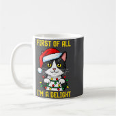 Funny Cat First Of All I'm A Delight Retro Gaming  コーヒーマグカップ (左)