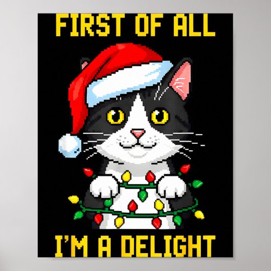 Funny Cat First Of All I'm A Delight Retro Gaming  ポスター (正面)
