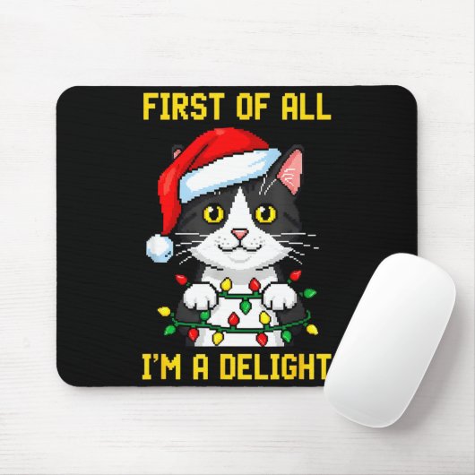 Funny Cat First Of All I'm A Delight Retro Gaming  マウスパッド (マウス)