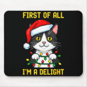 Funny Cat First Of All I'm A Delight Retro Gaming  マウスパッド (正面)