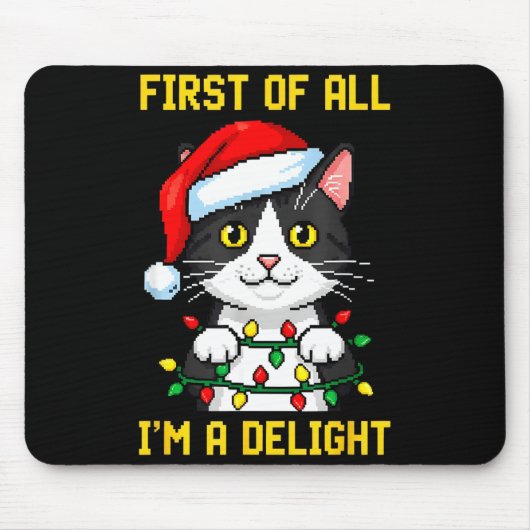 Funny Cat First Of All I'm A Delight Retro Gaming  マウスパッド (正面)