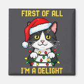 Funny Cat First Of All I'm A Delight Retro Gaming  マグネット (正面)