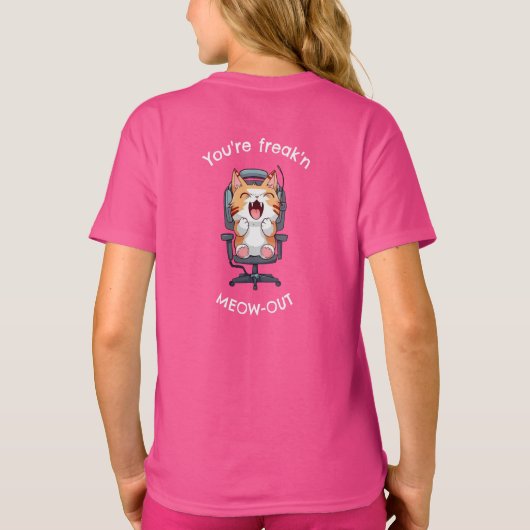 Funny Cat Freak'n Meow Out Tシャツ (裏面)