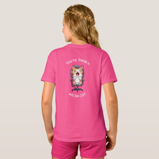 Funny Cat Freak'n Meow Out Tシャツ (裏面フル)