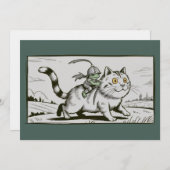 Funny Cat Frog Meme Medieval Vintage 招待状 (正面/裏面)