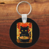 Funny Cat Gamer Men Anime Kawaii Gaming Headset Ca キーホルダー (正面)