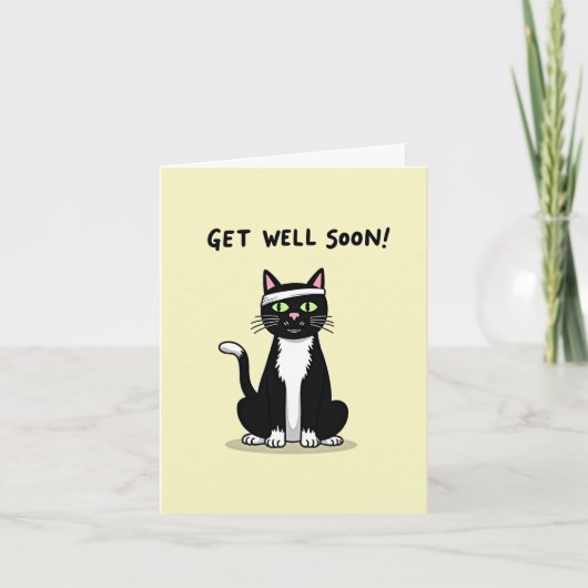 Funny Cat Get Well Soon Card カード (正面)