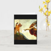 Funny Cat God Creation Of Adam Meme Jesus Christia カード (黄色い花)