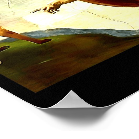 Funny Cat God Creation Of Adam Meme Jesus Christia ポスター (角)