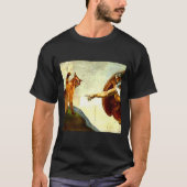 Funny Cat God Creation Of Adam Meme Jesus Christia Tシャツ (正面)