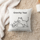 Funny Cat Gravity Test | Cute Science Kitten Humor クッション (ブランケット)