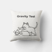 Funny Cat Gravity Test | Cute Science Kitten Humor クッション (裏面)