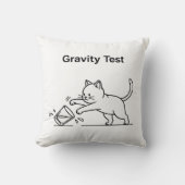 Funny Cat Gravity Test | Cute Science Kitten Humor クッション (正面)