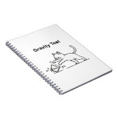 Funny Cat Gravity Test | Cute Science Kitten Humor ノートブック (右側)