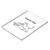 Funny Cat Gravity Test | Cute Science Kitten Humor ノートブック (左側)