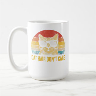 Funny Cat Hair Don't Care Card for Cat Lovers コーヒーマグカップ