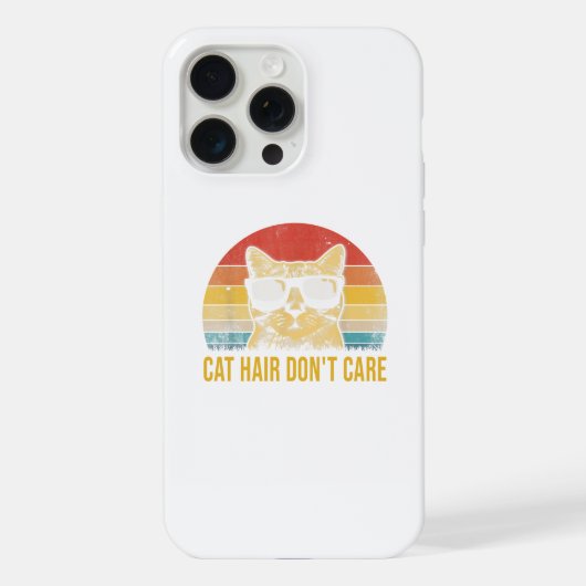 Funny Cat Hair Don't Care Card for Cat Lovers iPhoneケース (裏面)