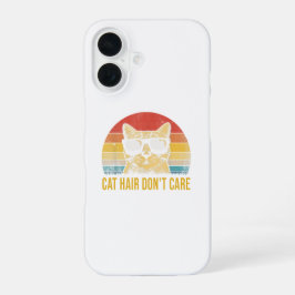 Funny Cat Hair Don't Care Card for Cat Lovers iPhone 16ケース