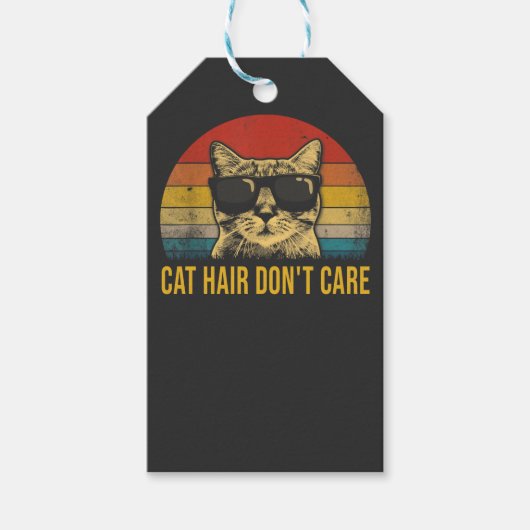 Funny Cat Hair Don't Care for Cat Lovers ギフトタグ (正面)