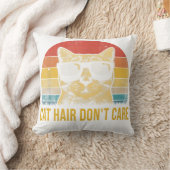 Funny Cat Hair Don't Care for Cat Lovers クッション (ブランケット)