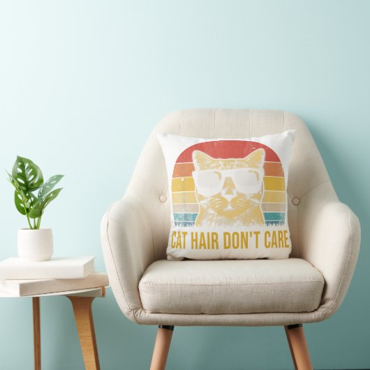 Funny Cat Hair Don't Care for Cat Lovers クッション (椅子)