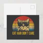 Funny Cat Hair Don't Care for Cat Lovers ポストカード (正面/裏面)