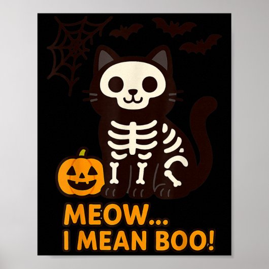 Funny Cat Halloween Costume Meow I Mean Boo Men Wo ポスター (正面)