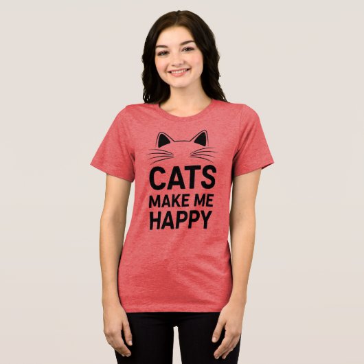 Funny Cat Hanging トライブレンドＴシャツ (正面全面)