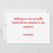 funny cat happy new year Flat Card (裏面)