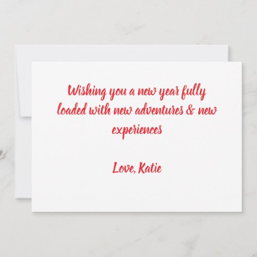 funny cat happy new year Flat Card (裏面)