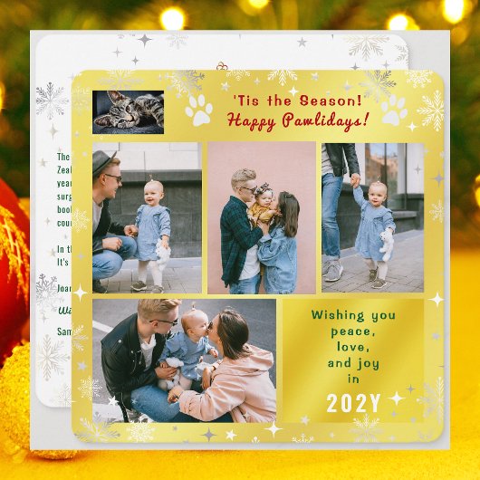 Funny Cat Happy Pawlidays Peace Love Photos Golden シーズンカード