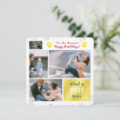 Funny Cat Happy Pawlidays Photos Christmas Letter シーズンカード (スタンド正面)