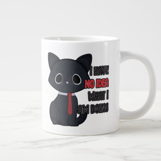 Funny Cat Has No Idea Specialty Mug ジャンボコーヒーマグカップ (右)