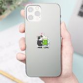 Funny Cat Hugging Green Beer Mug True Love Sticker シール (スマートフォン)