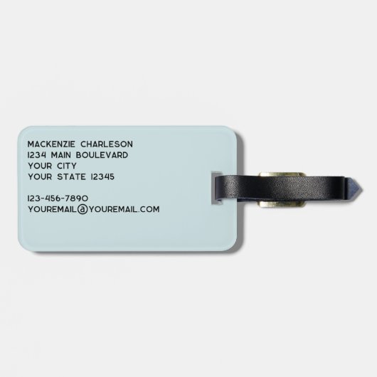 Funny Cat Humor Personalized Line Art ラゲッジタグ (裏面横)