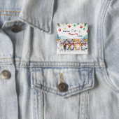 Funny Cat Humor Watercolor Cartoon Christmas 缶バッジ (インサイチュ)