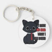 Funny Cat I Have No Idea Acrylic Keychain キーホルダー (正面)