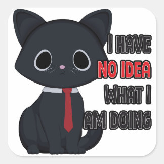 Funny Cat I Have No Idea What I Am Doing Sticker スクエアシール