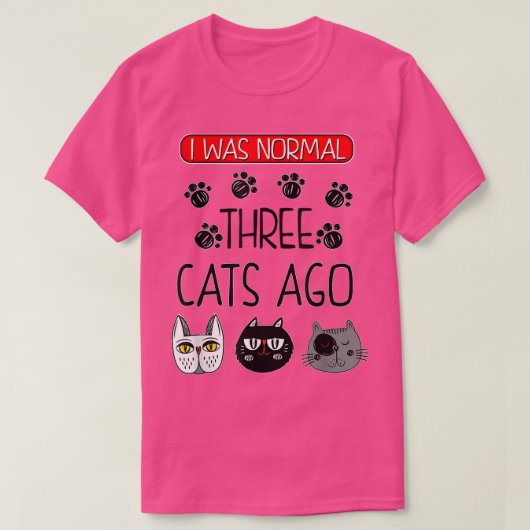 Funny Cat, I was normal  Tシャツ (デザイン正面)