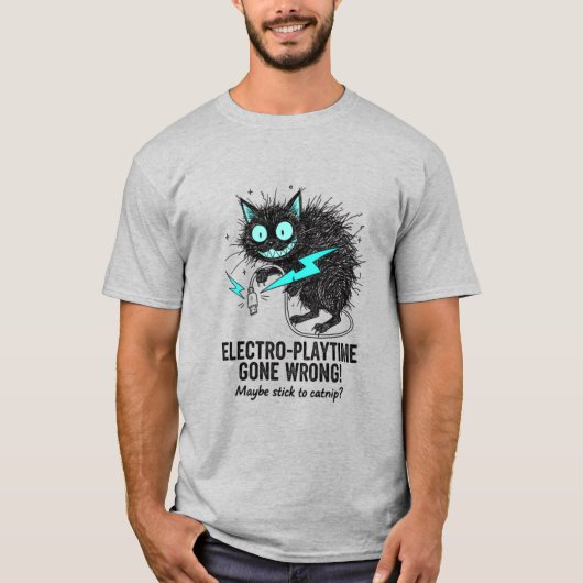 Funny Cat Its Fine Im Fine Electro Playtime Graphi Tシャツ (正面)